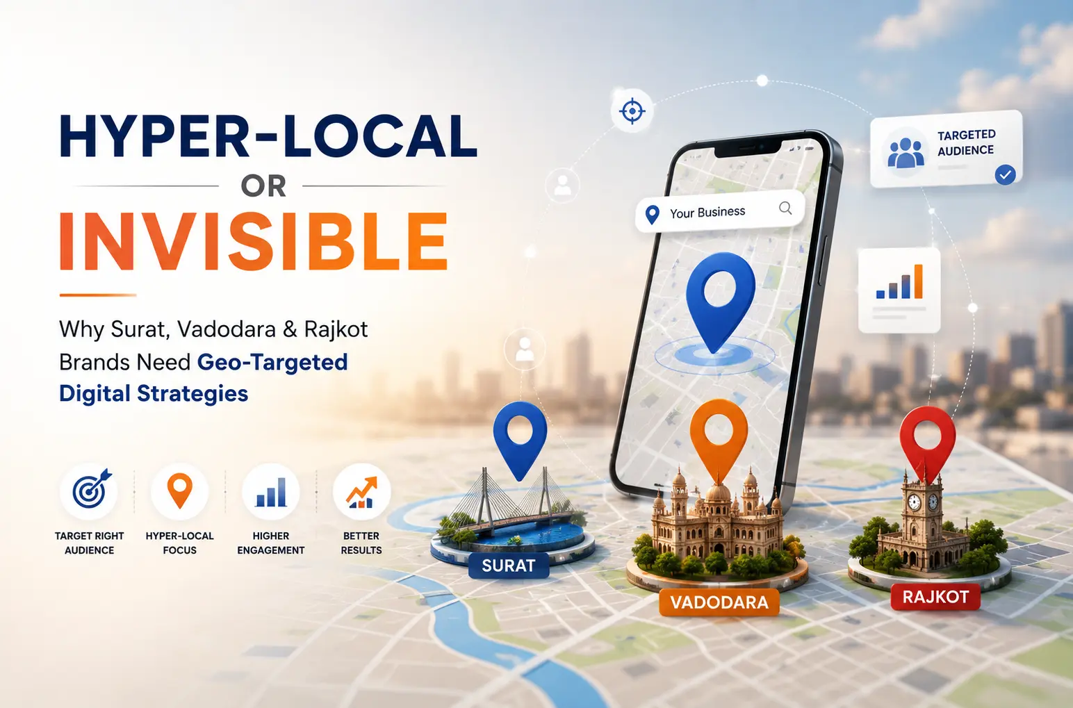 Hyper-Local or Invisible: Why Surat, Vadodara & Rajkot Brands Need Geo-Targeted Digital Strategies