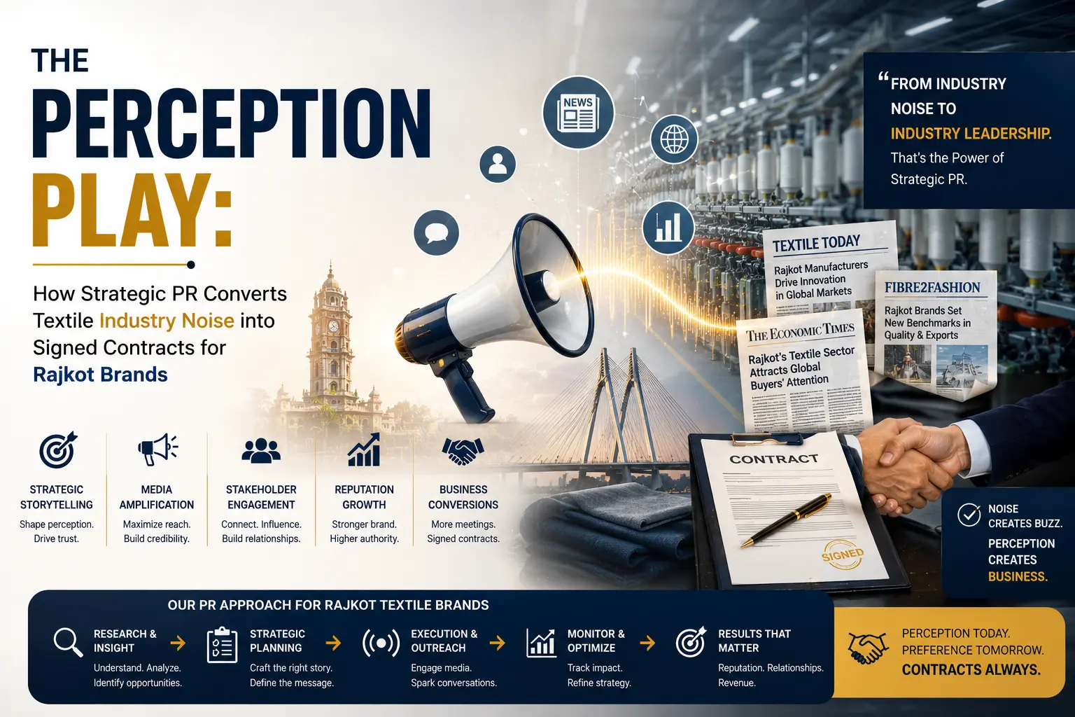 The Perception Play: How Strategic PR Converts Textile Industry Noise into Signed Contracts for Rajkot Brands